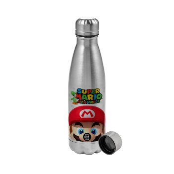 Super mario head, Metallic water bottle, stainless steel, 750ml