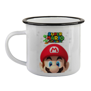 Super mario head, Κούπα εμαγιέ με μαύρο χείλος 360ml