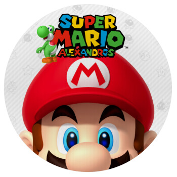Super mario head, Mousepad Round 20cm