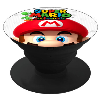 Super mario head, Phone Holders Stand  Black Hand-held Mobile Phone Holder