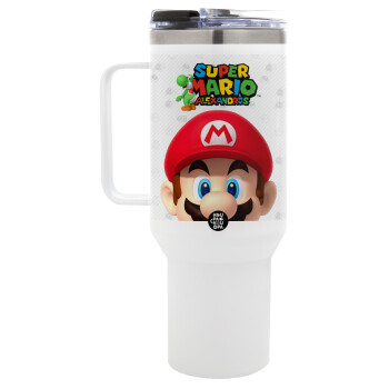 Super mario head, Mega Stainless steel Tumbler with lid, double wall 1,2L