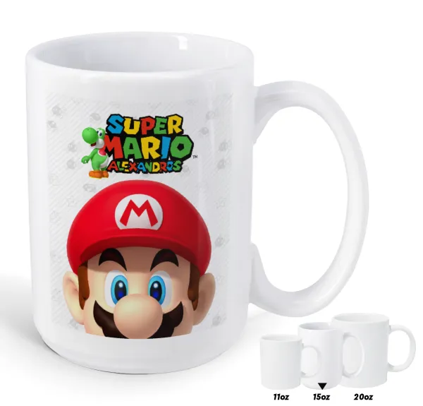 Super mario head — Mega mug, ceramic, 450ml