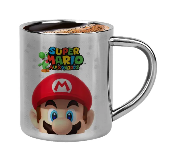 Super mario head — Κουπάκι μεταλλικό διπλού τοιχώματος για espresso (220ml)