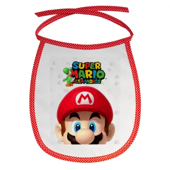 Super mario head, Σαλιάρα μωρού αλέκιαστη με κορδόνι Κόκκινη
