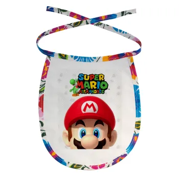 Super mario head, Σαλιάρα μωρού αλέκιαστη με κορδόνι Χρωματιστή