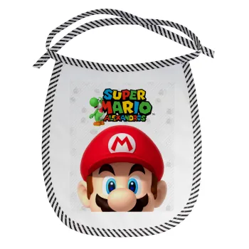 Super mario head, Σαλιάρα μωρού αλέκιαστη με κορδόνι Μαύρη