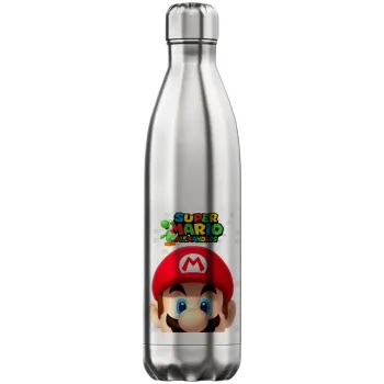 Super mario head, Μεταλλικό παγούρι θερμός Inox (Stainless steel), διπλού τοιχώματος, 750ml