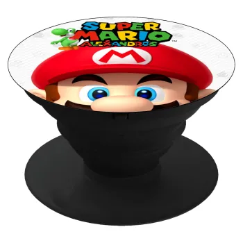 Super mario head, Phone Holders Stand  Black Hand-held Mobile Phone Holder
