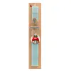 Easter Set, wooden keychain & aromatic flat Easter candle (30cm) (TURQUOISE)