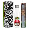 Easter candle, metallic white thermos bottle (500ml) & aromatic flat candle (30cm) (GRAY)