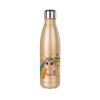 Glitter gold stainless steel thermos bottle, double-walled, 500ml
