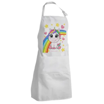 Unicorn baby με όνομα, Adult Chef Apron (with sliders and 2 pockets)