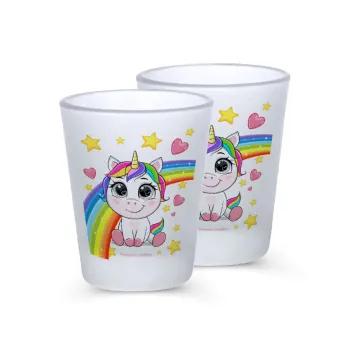 Unicorn baby με όνομα, Σφηνοπότηρα γυάλινα 45ml του πάγου (2 τεμάχια)