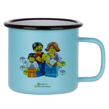 Τύπου Lego family, Κούπα Μεταλλική εμαγιέ ΜΑΤ σιέλ 360ml