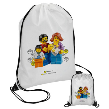 Τύπου Lego family, Τσάντα πουγκί με μαύρα κορδόνια (1 τεμάχιο)