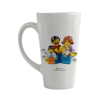 Τύπου Lego family, Κούπα κωνική Latte Μεγάλη, κεραμική, 450ml