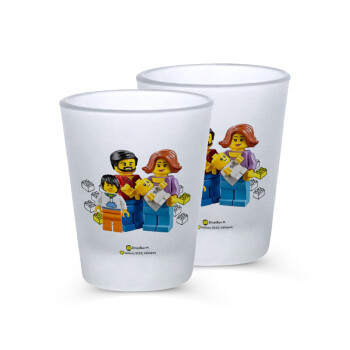 Τύπου Lego family, Σφηνοπότηρα γυάλινα 45ml του πάγου (2 τεμάχια)