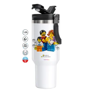 Τύπου Lego family, Mega Stainless steel Tumbler with lid, double wall 1,2L