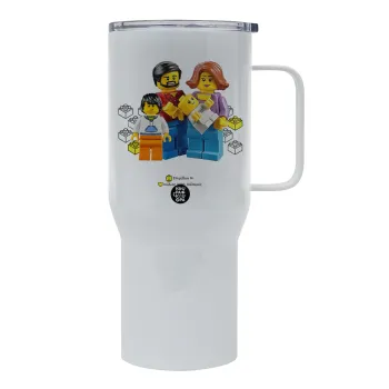 Τύπου Lego family, Mega Stainless steel Tumbler with lid, double wall 750L