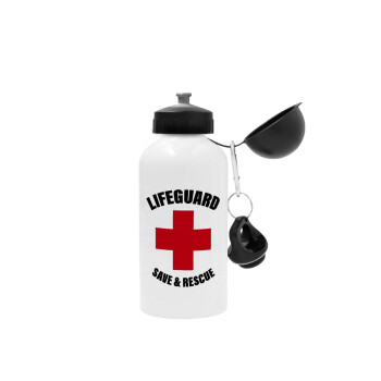 Lifeguard Save & Rescue, Metal water bottle, White, aluminum 500ml