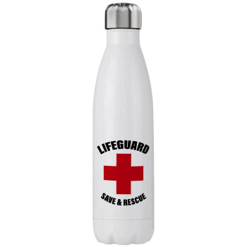 Lifeguard Save & Rescue, Μεταλλικό παγούρι θερμός (Stainless steel), διπλού τοιχώματος, 750ml