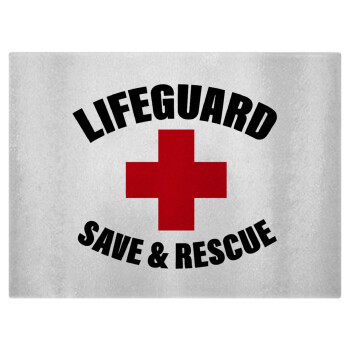 Lifeguard Save & Rescue, Επιφάνεια κοπής γυάλινη (38x28cm)