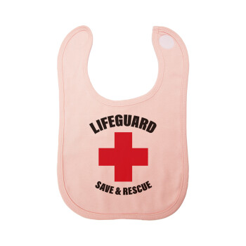 Lifeguard Save & Rescue, Σαλιάρα με Σκρατς ΡΟΖ 100% Organic Cotton (0-18 months)