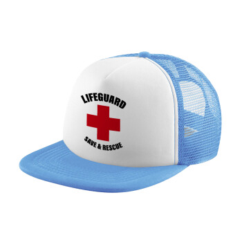 Lifeguard Save & Rescue, Καπέλο Soft Trucker με Δίχτυ Γαλάζιο/Λευκό