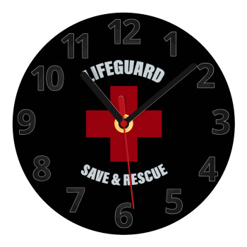 Lifeguard Save & Rescue, Ρολόι τοίχου γυάλινο (20cm)