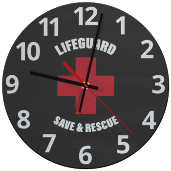 Lifeguard Save & Rescue, Ρολόι τοίχου γυάλινο (30cm)