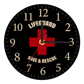 Lifeguard Save & Rescue, Ρολόι τοίχου ξύλινο plywood (20cm)