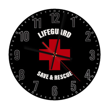 Lifeguard Save & Rescue, Ρολόι τοίχου ξύλινο (30cm)