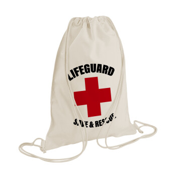 Lifeguard Save & Rescue, Τσάντα πλάτης πουγκί GYMBAG natural (28x40cm)