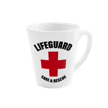 Lifeguard Save & Rescue, Κούπα κωνική Latte Λευκή, κεραμική, 300ml
