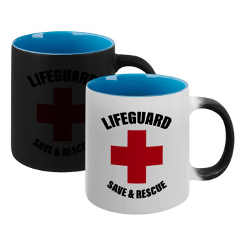 Lifeguard Save & Rescue, Κούπα Μαγική εσωτερικό μπλε, κεραμική 330ml που αλλάζει χρώμα με το ζεστό ρόφημα