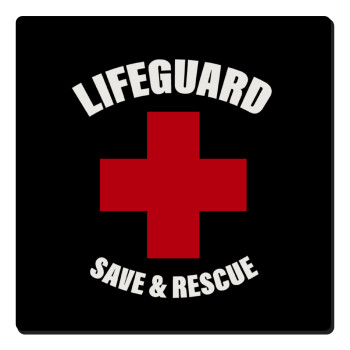 Lifeguard Save & Rescue, Τετράγωνο μαγνητάκι ξύλινο 6x6cm