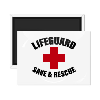 Lifeguard Save & Rescue, Ορθογώνιο μαγνητάκι ψυγείου διάστασης 9x6cm