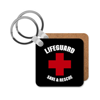 Lifeguard Save & Rescue, Μπρελόκ Ξύλινο τετράγωνο MDF
