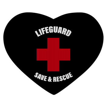 Lifeguard Save & Rescue, Mousepad καρδιά 23x20cm