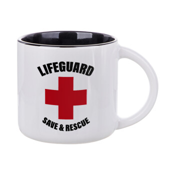 Lifeguard Save & Rescue, Κούπα κεραμική 400ml Λευκή/Μαύρη