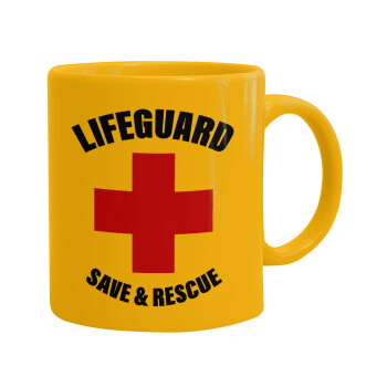 Lifeguard Save & Rescue, Κούπα, κεραμική κίτρινη, 330ml