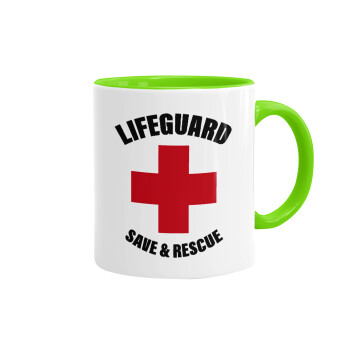 Lifeguard Save & Rescue, Κούπα χρωματιστή βεραμάν, κεραμική, 330ml