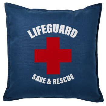 Lifeguard Save & Rescue, Μαξιλάρι καναπέ Μπλε 100% βαμβάκι, περιέχεται το γέμισμα (50x50cm)