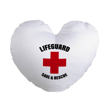 Lifeguard Save & Rescue, Μαξιλάρι καναπέ καρδιά 40x40cm περιέχεται το  γέμισμα