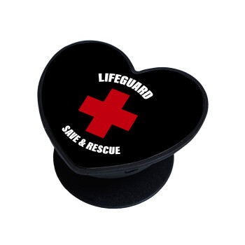 Lifeguard Save & Rescue, Phone Holders Stand  καρδιά Μαύρο Βάση Στήριξης Κινητού στο Χέρι