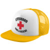 Adult Soft Trucker Hat with Yellow/White Mesh (POLYESTER, ADULT, UNISEX, ONE SIZE)