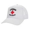 Structured Trucker Adult Hat, with Mesh, WHITE (100% COTTON, ADULT, UNISEX, ONE SIZE)