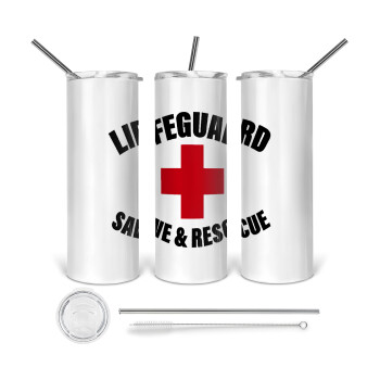 Lifeguard Save & Rescue, Tumbler stainless steel 600ml, with metal straw & cleaning brush