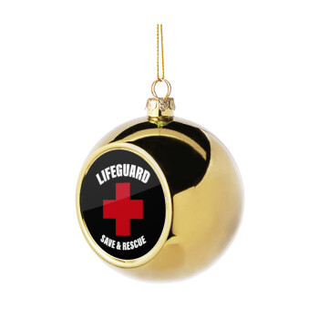 Lifeguard Save & Rescue, Χριστουγεννιάτικη μπάλα δένδρου Χρυσή 8cm