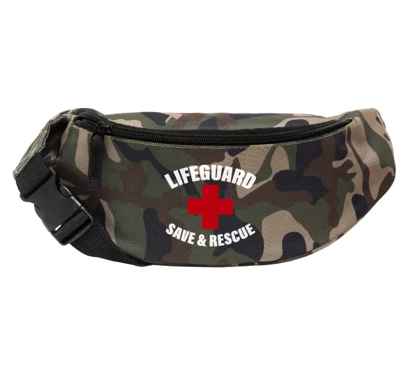 Lifeguard Save & Rescue — Unisex waist bag (banana) in Jungle camouflage color with 2 pockets